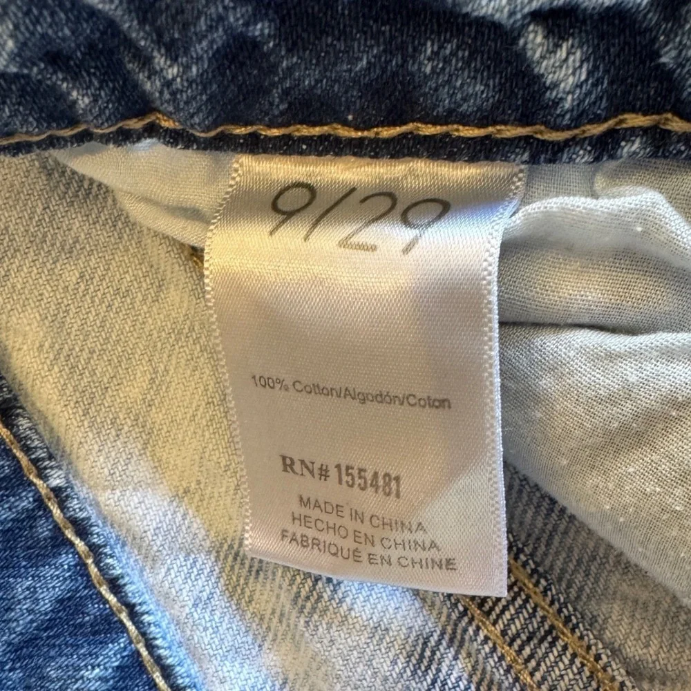 Simple Society Acid Wash‎ Bleach Tie Dye Mom Jeans Blue White Size 9/29 Cotton